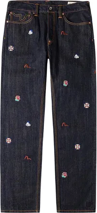 Evisu embroidered denim jeans - men - Cotton - 32 - Blue