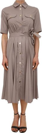 Fracomina Denim Jurk - Dames - Shirt Kleedjes - Bruin - S - Denim - Kleedjes