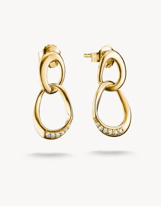 Thomas Sabo orecchini con zirconi bianchi in oro giallo, bianco