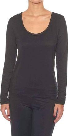 Addiction Lingerie Long Sleeve Top And Pant Set In Black