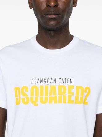 Dsquared2 Mens Split Printed Logo T-Shirt in White