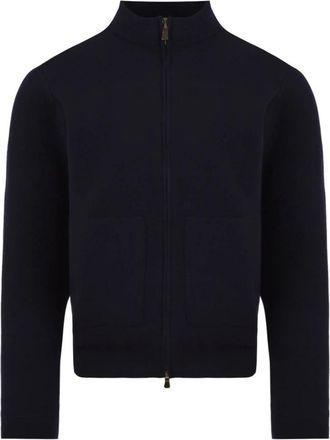 FILIPPO DE LAURENTIIS Wm 14M Cardigan - Heren - Vesten - Blauw - 3XL - Wol - Truien & Vesten