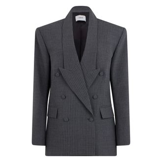 Coperni Blazers, female, Gray, Size: M Pinstriped double-breasted blazer