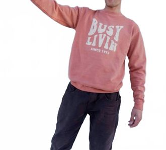 Kavu Core Crewneck Sweater In Fire Brick