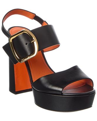 Santoni Leather Platform Sandal