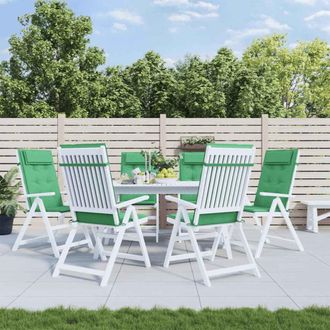 vidaXL Cojines De Silla Con Respaldo Alto 6 Uds Tela Oxford Verde Vidaxl