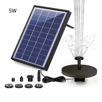 Gabrielle Bomba Solar Para Estanque Con Bater&iacute;a De 5 W, Mejorada Para Fuente Solar Flotante Con 6 Estilos Para Jardines, Bebederos Para P&aacute;jaros Y Estanques