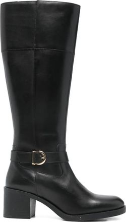 Geox strap-detail boots - women - Leather/Calf Leather/Rubber - 37 - Black