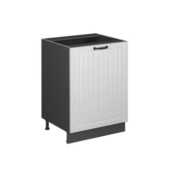 Vicco Mueble Bajo De Cocina Fame-line, Blanco Casa De Campo/antracita, 60 Cm 1 Puerta Sin Encimera, Vicco