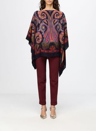 Etro Paisley Print Silk Blouse with Asymmetrical Hem