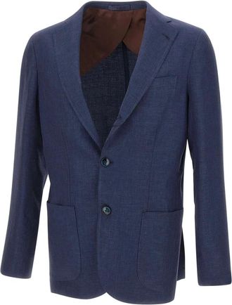 Barba Lello Blazer - Heren - Blazers - Blauw - XL - Wol - Jassen