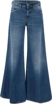 Dondup Marlen Jeans- Wijde Pijp- Medium Wassen - Dames - Loose Fit Jeans - Blauw - W29 - Katoen - Jeans