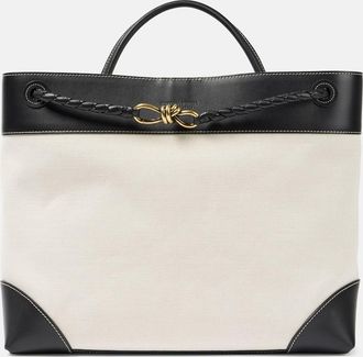 Bottega Veneta Andiamo Large leather-trimmed canvas tote bag