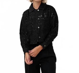 Esqualo Elsie Embroidered Jacket In Black