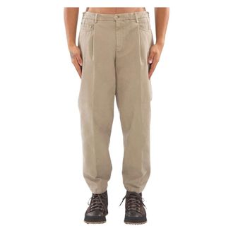BRIGLIA 1949 Broeken, Heren, Beige, L, 5-Pockets Broek in Bricklaned Stijl