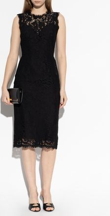 Dolce & Gabbana Sleeveless Lace Dress, Womens, Black