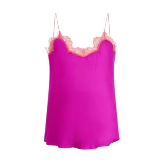 Roberto Cavalli Top met kanten details - Dames - Tops zonder mouwen - Roze - M - Tops