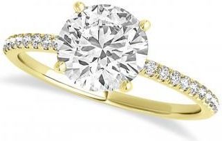 Allurez Lab Grown Diamond Accented Engagement Ring Setting 14k Yellow Gold (4.62ct)