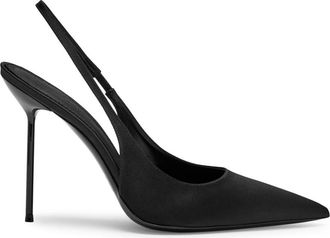 PARIS TEXAS Lidia 105 Satin Slingback Pumps - Black
