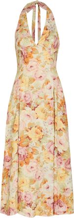 Faithfull The Brand Murano Floral-print Linen Midi Dress - Multicoloured - S (UK8-10 / S)