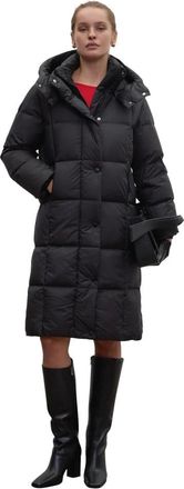 Estro & Luminara Winterse Damesjas met Knielengte - Dames - Dons jassen - Zwart - L - Polyester - Jassen