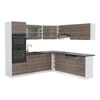 Vicco Cocina Esquinera R-line, Precioso Gris/blanco, 237 X 247 Cm, Et Antracita