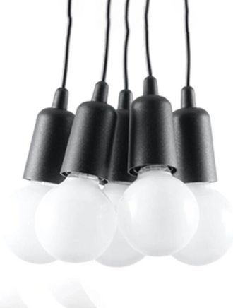 Wonderlamp L&aacute;mpara Colgante Tina Negro, 5 Luces