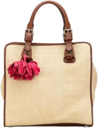 Celine Pre-owned Handbags, female, Beige, Size: ONE SIZE Pre-owned Straw Handbag
