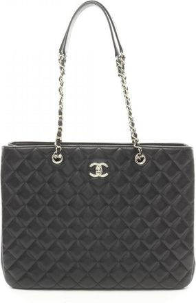 Chanel Black Leather Tote Bag (Pre-Owned)
