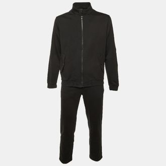 Ermenegildo Zegna Black Cotton Knit Track Jacket & Pants