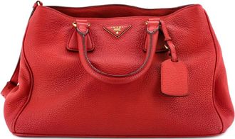 Prada Convertible Shopping Vitello Daino Medium tote bag - Rood