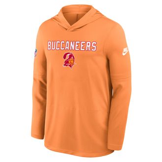 Nike Tampa Bay Buccaneers Pass Accuracy Nike Mens Dri-FIT NFL Long-Sleeve Hooded Top in Orange | 03B983TQ8B-D60