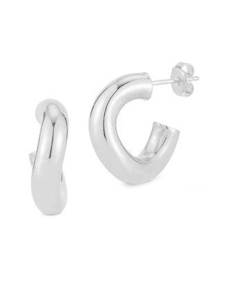 Chloe and Madison Chloe And Madison Silver Small Wave Tube Hoops