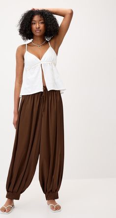 Twik Womens Satiny barrel-leg jogger