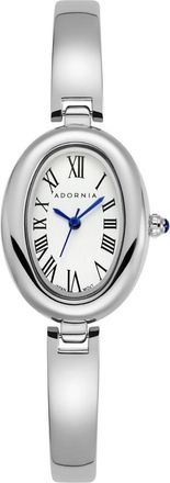 Adornia Silver York Watch with White Face