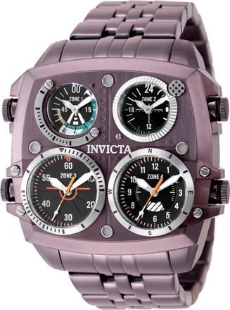 Invicta Aviator - Zulu Time 50660 Herenhorloge - Quartz Uurwerk - Roestvrij Staal met Zwarte Wijzerplaat - 50 mm