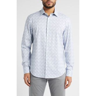 Bugatchi James OoohCotton Disco Ball Print Button-Up Shirt in Plum at Nordstrom, Size Xx-Large