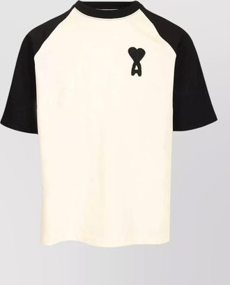 Ami coeur logo raglan crew neck t shirt