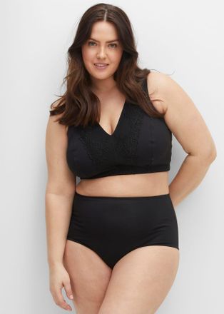 Sheego B&uuml;gelloser BH SHEEGO, Damen, Gr. 11,5, Cup E, schwarz, 95% Baumwolle, 5% Elasthan, Spitze:12% Elasthan, 88% Polyamid, BHs B&uuml;gelloser BH