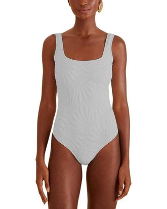 Farm Rio Off White Banana Matelass&eacute; One-Piece