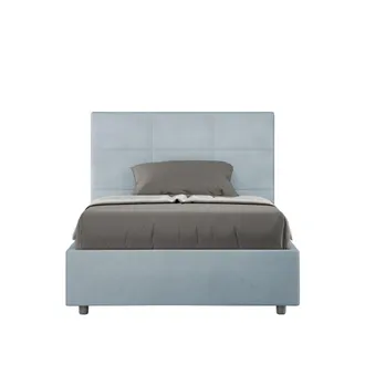ITYhome Letto Imbottito 1 Piazza E Mezza 120x210 Cm Mika Tipologia Della Rete: Senza Rete - Materiale Ityhome: Microfibra - Colori Ityhome: Azzurro