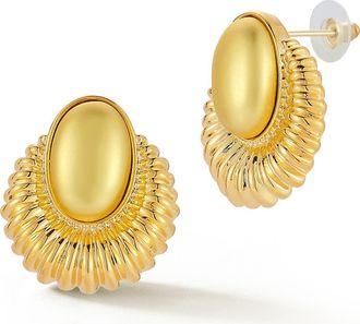 Glaze Jewelry Oval Halo Stud Earrings in Gold at Nordstrom Rack
