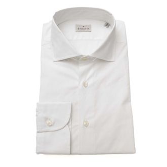 Bagutta Mens Dress Shirt Poplin Long Sleeves - White Cotton - Size X-Large