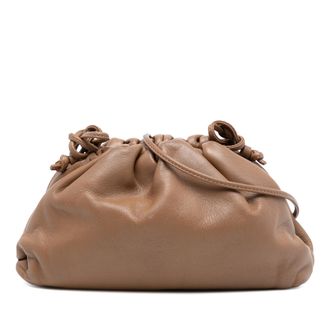 Bottega Veneta Tweedehands Lamsleer De Mini Pouch Schoudertas