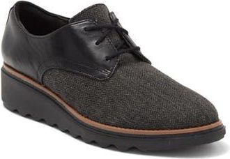 Clarks Sharon Rae Lace-Up Platform Wedge Sneaker in Black Tweedcombi at Nordstrom Rack, Size 7.5