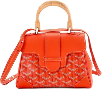 Goyard Borsa a spalla Saigon mini in pelle e tela cerata - Arancione