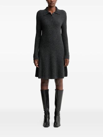 Marc O'Polo button collared midi dress - Grijs