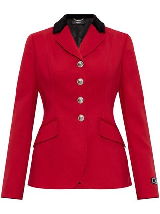 Versace Medusa-Head button blazer - women - Spandex/Elastane/Cupro/Wool - 38 - Red