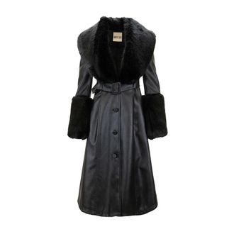 Aniye By Faux Fur Trimmed Coat with Belt