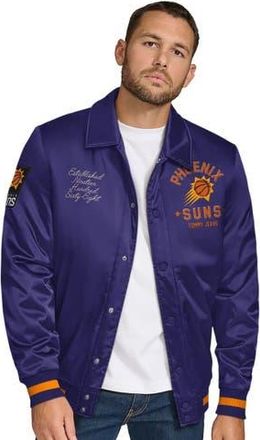 Tommy Jeans Mens Tommy Jeans Purple Phoenix Suns Jacob Chain Stitch Applique Full-Snap Varsity Jacket at Nordstrom, Size Xx-Large
